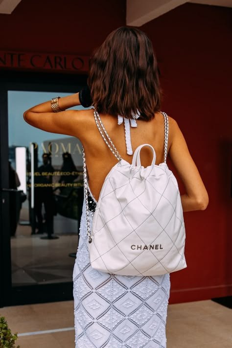 Chanel Resort, Backpack Outfit, Vogue France, Resort 2023, Chanel Backpack, Chanel Cruise, Chanel Tweed, Large Basket, Backpack Style