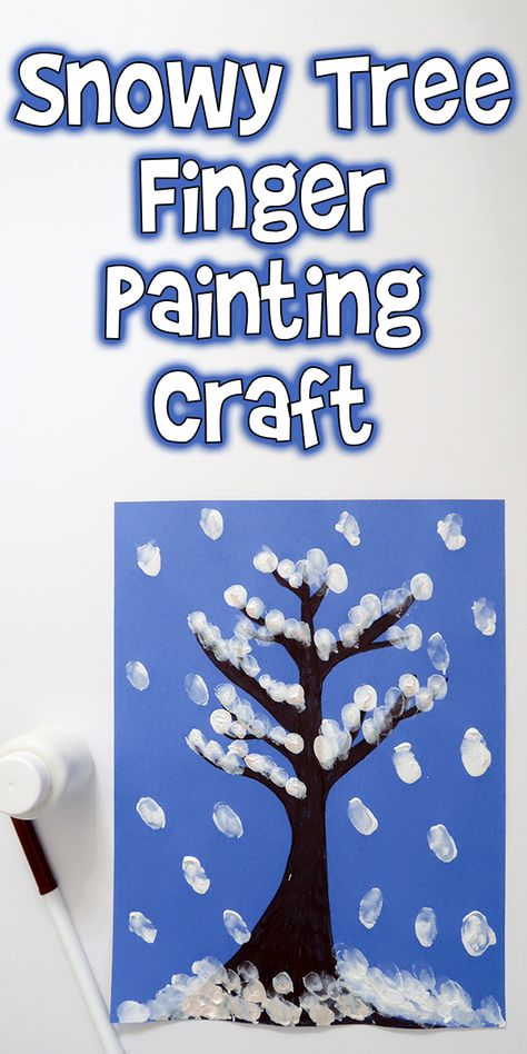 Today I'm sharing this fun Snowy Tree Finger Painting Craft that is perfect for keeping the little ones busy when it's just too cold to go outside and play. Tree Finger Painting, Winter Art Project, Snow Crafts, Winter Crafts Preschool, January Art, Weather Crafts, Winter Activities Preschool, January Crafts, Baby Art Projects