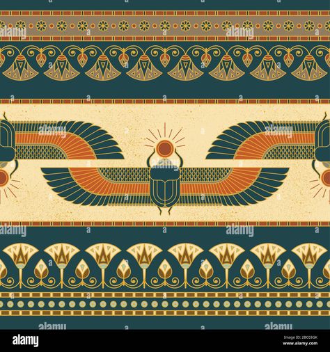 Egyptian Patterns, Egyptian Design Pattern, Woman With Wings, Egyptian Halloween, Ancient Egypt Fashion, Egyptian Pattern, Vector Symbols, Egyptian Design, Ancient Egypt Art