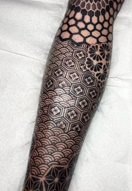 Asian Pattern Tattoo, Japanese Geometric Pattern Tattoo, Circle Pattern Tattoo, Geometric Japanese Tattoo, Japanese Pattern Tattoo, Hexagonal Tattoo, Japanese Geometric Tattoo, Dotwork Pattern Tattoo, Geometric Hexagon Tattoo