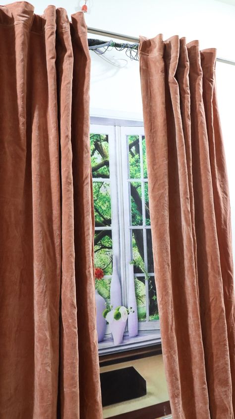 Dusty Pink Washed Velvet Natural velvet Curtain Blackout curtain handmade curtain Solid color velvet curtain Custom Size Velvet Curtain Door Window Curtain, Balcony Curtains, Handmade Curtains, Curtain For Door Window, Cozy Texture, Living Room Door, Long Curtains, Rustic Curtains, Bedroom Door