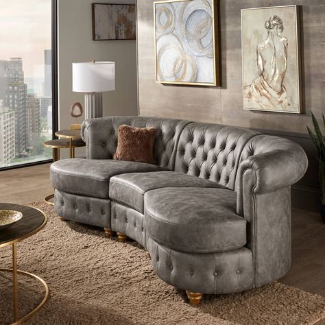 Rosdorf Park Chiszar 109.0549'' Upholstered Sofa | Wayfair Book Fabric, Luxury Furniture Living Room, Front Rooms, Sofa Review, Deep Seat Cushions, Read A Book, Brown Sofa, Curved Sofa, Chesterfield Sofa