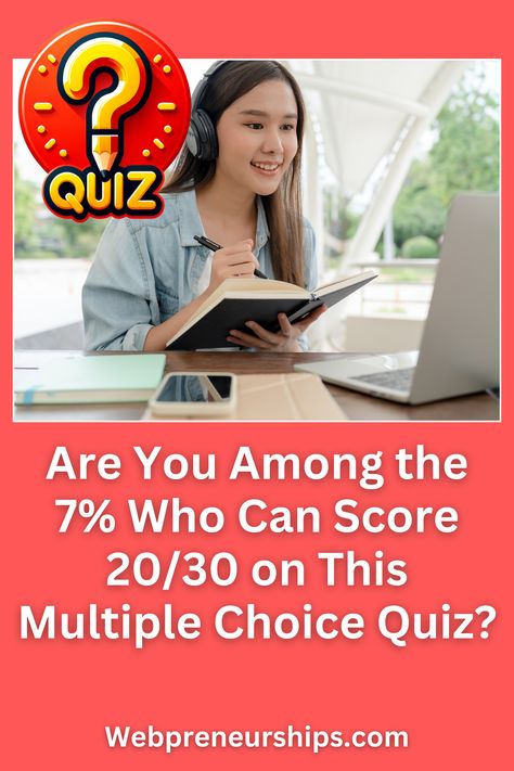 With tough multiple choice questions, this general knowledge quiz is no joke. Only 7% of people scored 20/30. Can you match their score? Take the challenge! #Quizzes #Trivia #GeneralKnowledgeQuiz | *********** Webpreneurships Quiz | Playbuzz Quiz | General Knowledge Quiz with Answers | Hard Quiz | Random Knowledge Quiz Multiple Choice Quiz Questions, Random Knowledge Quiz, General Knowledge Quiz With Answers, Hard Quiz, Gk Quiz Questions, Random Knowledge, Quiz With Answers, Playbuzz Quiz, Multiple Choice Questions