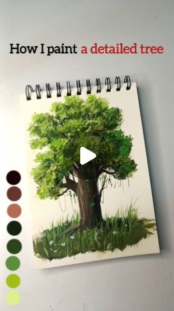 Rifza Sheikh | Acrylic | Gouache on Instagram Gouache Tree, Tree Painting Tutorial, Gouache Tutorial, Acrylic Gouache, Tree Painting, Painting Tutorial, Step By Step, Trees, Paint