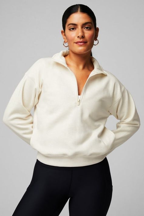 Womens Oversized Sweatshirts, Activewear Trends, Luxury Activewear, Casual Activewear, Half Zip Sweatshirt, Half Zip Sweaters, Fall Sweatshirt, Half Zip Pullover, Oversized Sweatshirt