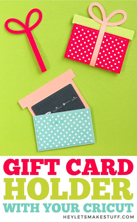 Make giving gift cards a bit more personal with this DIY gift card holder! Make this DIY gift card holder using your Cricut—great for Christmas, birthdays, and more! Gift Card Holder Svg Free, Diy Gift Card Holder, Card Holder Template, Gift Card Holder Template, Card Holder Diy, Gift Card Holder Diy, Christmas Gift Card Holder, Free Christmas Gifts, Dyi Gifts