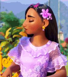 Sailor Reference, Isabela Madrigal Encanto, Hairstyle Suggestions, Isabella Madrigal, Family Madrigal, Side Shaved, Isabela Madrigal, Gif Disney, Hair Help