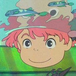 100x100 Pfp, Dp Matching, Ponyo And Sasuke, Anime Underwater, Ponyo Anime, Matching Dp, Pink Boy, Matching Pfp, Anime