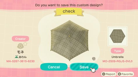 Umbrella Codes Acnh, Animal Crossing Umbrella Design, Acnh Umbrella Design, Acnh Umbrella, Animale Crossing, Acnh Inspiration, Acnh Clothes, Lace Umbrella, Cute Umbrellas