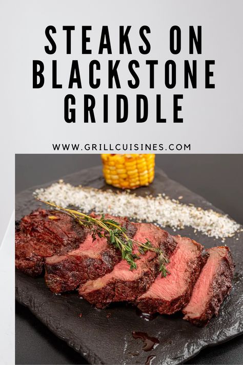 If you love to cook and have a Blackstone griddle at your place, and are wondering, can you cook steak on a Blackstone griddle? The answer is yes. Cooking steaks on Blackstone griddle is easy and produces amazing results. You can cook and smoke amazing Blackstone steaks to feast on for large gatherings and parties!#steaksonblackstone#blackstonegriddlesteak#grilledsteaks#steaksongriddle Ribeyes On Blackstone Griddle, Ribeye On Blackstone Griddle, London Broil On Blackstone, How To Cook Steak On Blackstone, Blackstone Ribeye Steak, Steak On A Blackstone, Sirloin Steak On Blackstone Griddle, London Broil Blackstone, Blackstone Flank Steak