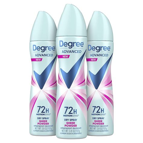 NONSTOP FRESHNESS: Degree Advanced Sheer Powder Antiperspirant Deodorant Dry Spray keeps you feeling fresh and clean with 72-hour sweat and odor protection. YOU MOVE, IT WORKS: Our breakthrough MotionSense technology works in sync with your body, all day long. Powder Deodorant, Organic Deodorant, Deodorant For Women, Aluminum Free Deodorant, Old Spice, Antiperspirant Deodorant, Deodorant Spray, Body Odor, In Sync