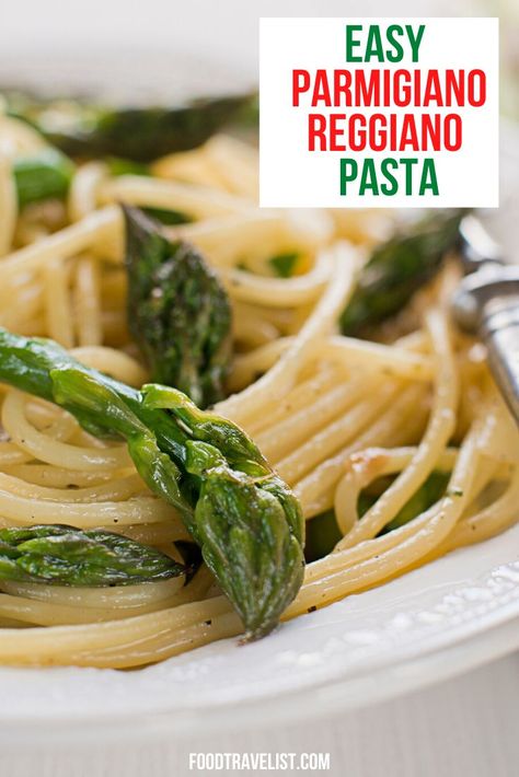 This recipe is simple, tasty and easy to make. One of the great things about authentic parmigiano reggiano cheese is that it lasts a long time in your refrigerator. You can pull it out for eating, cheese boards or delicious recipes like this one. With just a few ingredients you'll have a tasty and heart warming meal that everyone will love. #Recipe #Pasta Parmasean Pasta, Love Recipe, Healthy Cheese, Pasta Noodle Recipe, Recipe Pasta, Asparagus Pasta, Cook Recipes, Yummy Pasta Recipes, Dinner Entrees