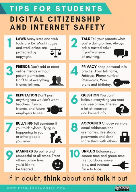 Teaching Digital Citizenship: 10 Internet Safety Tips For Students (With Cyber Safety Posters) Internet Safety Tips, Social Media Safety, Internet Safety For Kids, Digital Citizen, Digital Safety, Safe Internet, Information Literacy, Safety Posters, Tips For Students