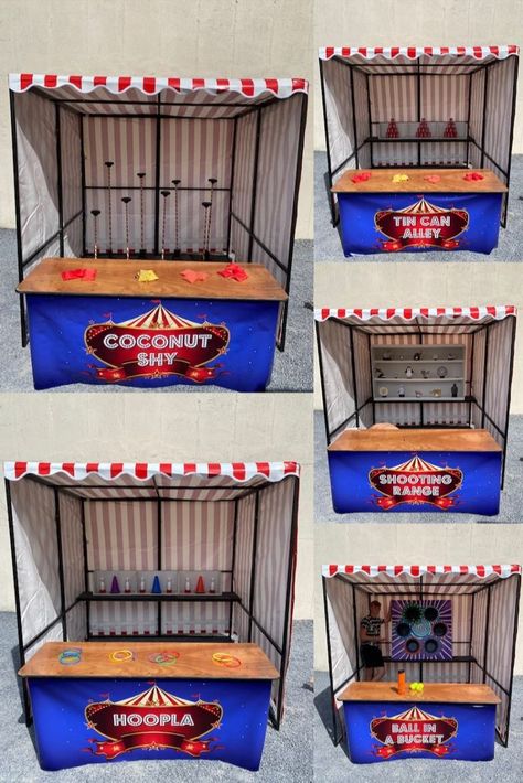 Some of our Carnival stalls for hire in Ireland Carnival Stalls, Tin Can Alley, Big Top Circus, Body Shape Sketch, Fun Fair, Carnival Games, Shooting Games, Big Top, Tin Can