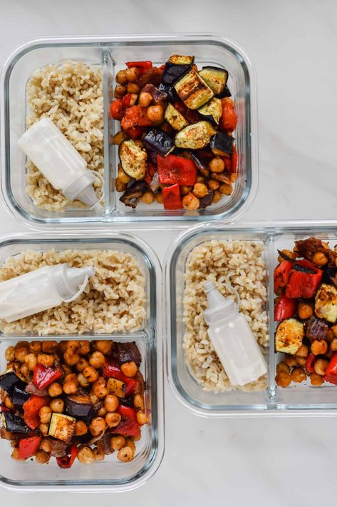 Vegan Mediterranean Meal Prep Mediterranean Work Lunch, Mediterranean Lunch Prep, Mediterranean Diet Lunch Ideas For Work, Mediterranean Meal Prep, Nourishing Bowls, Sheet Pan Mediterranean, Vegan Tofu Stir Fry, Vegan Sheet Pan, Zesty Quinoa Salad