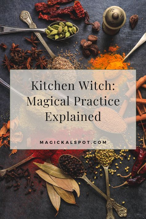 Unlock the secrets of a Kitchen Witch's magical practices with our illuminating article, "Kitchen Witch: Magical Practice Explained"! 🌿🧙‍♀️ Dive deep into enchanting culinary arts, learning to infuse everyday cooking with a sprinkle of magic and a dash of spiritual connection. Elevate your culinary creations by weaving in ancient wisdom and magical intent. Perfect for those curious about intertwining the mystical and the mundane in the heart of the home – the kitchen! 🔮🍲 #KitchenWitch Kitchen Witch Spells For Beginners, Kitchen Witch Books, Kitchen Witchcraft For Beginners, Kitchen Witch Herbs, Kitchen Witch Altar, Article Kitchen, Kitchen Witch Aesthetic, Witchy Kitchen Aesthetic, Witchcraft Kitchen