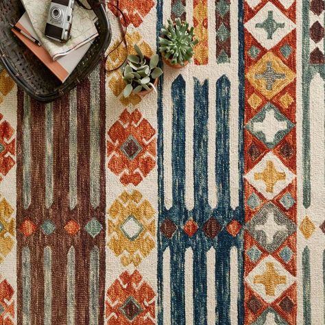 Blue And Grey Bathroom, Trendy Rugs, Llama Nursery, Arizona Homes, Mexican Hacienda, Southwest Wedding, Sante Fe, Geometric Inspiration, Hooked Wool