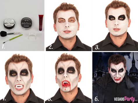 Maquillage Vampire adulte Dracula Makeup, Halloween Makeup For Kids, Vampire Makeup Halloween, Scary Vampire, Up Halloween Costumes, Vampire Makeup, Halloween Makeup Pretty, Halloween Men, Halloween Door Decorations