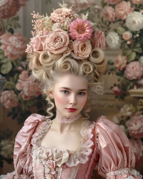 1800s Makeup, Marie Antoinette Costume Diy, Rococo Hairstyles, Marie Antoinette Hair, Marie Antoinette Costume Halloween, Costume Room, Marie Antoinette Wig, Marie Antoinette Costume, 18th Century Dresses