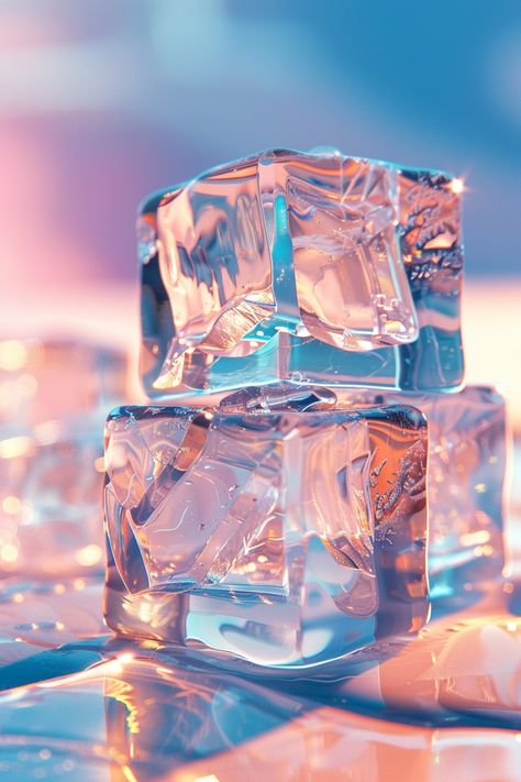 A meticulously crafted ice cube designed to elevate your beverage experience. Ice Cube Aesthetic, Ice Cube Photography, Ice Cube Shapes, Glass Of Ice Water Aesthetic, Metal Ice Cubes, Ice Photography Cubes, Ice Crafts, Fancy Ice Cubes, Fancy Ice