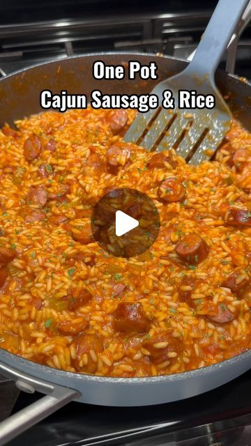 Katie Cross on Instagram: "One Pot Cajun Sausage & Rice. Its so good and has just the right amount of spice! 😮‍💨🔥 #food #onepotmeals #easyrecipe #cajun #sausage #rice #30minutemeals" Kielbasa Rice Recipes, Cajun Rice And Sausage, Rice And Sausage Recipes, Cajun Sausage Rice, Sausage And Rice Recipes, Sausage And Rice, Spice Food, Cajun Rice, Sausage Rice