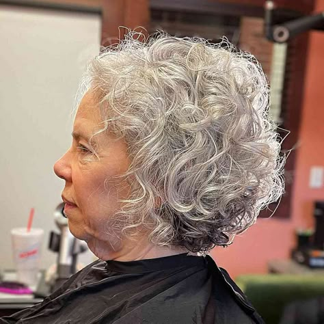 Curls That Wow: 27 Hairdos for Women Over 60 with Curly Hair Curly Hair Medium Length Styles, Gray Hair Styles For Women Over 60 Grey Curly, Styles For Thick Curly Hair, Short Curly Hairstyles For Women Over 60, Over 60 Curly Hairstyles For Women, Permed Gray Hair Over 50, Short Haircuts For Women Over 60 With Curly Hair, Curly Layered Bob Mid Length, Natural Curly Hair Styles Easy