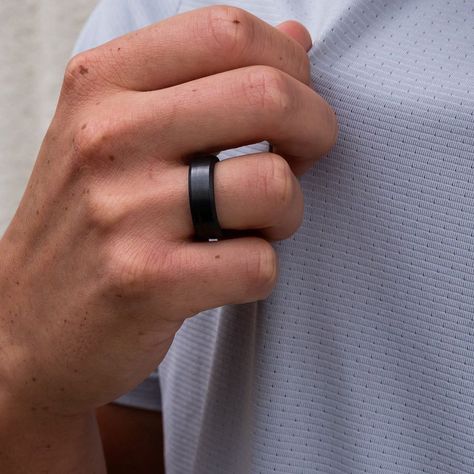 Black wedding bands for men