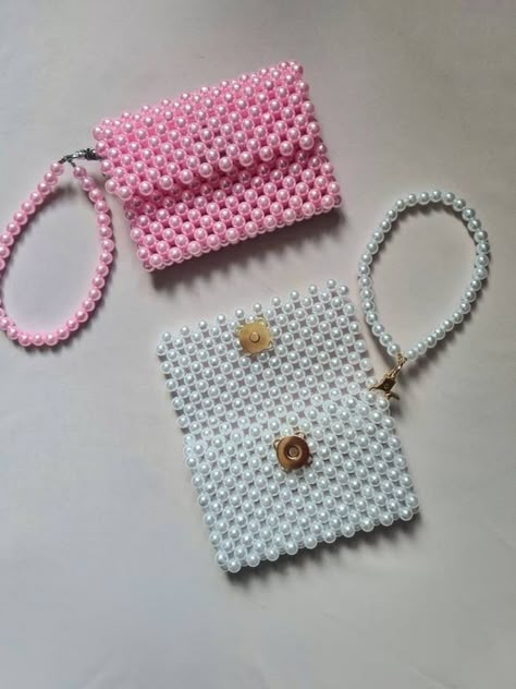 Beaded Wallet, Formal Aesthetic, Pearl Bags, Anime Wallet, Bridal Gift Box, Pearl Handbag, Pochette Portable, Hand Beaded Bag, Cute Wallet