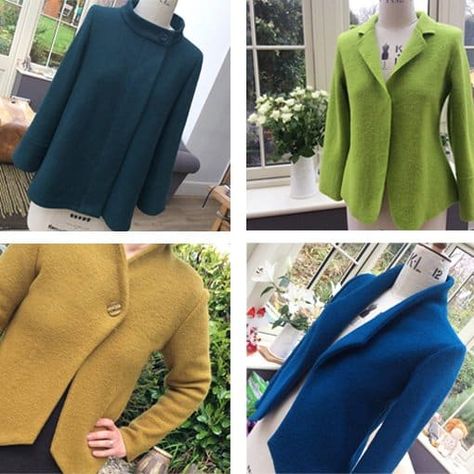 Boiled Wool Fabric Blog | Suggested Sewing Patterns Jackets 100% Wool Materials, Sewing Wool Fabric, Handmade Wool Long Sleeve Outerwear, Wool Skirt Pattern, Bog Coat Sewing Pattern, Boiled Wool Jacket Sewing Pattern, Boiled Wool Coat, Boiled Wool Fabric, Boiled Wool Jacket