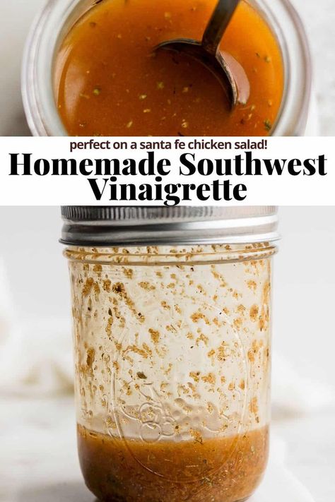 Vinegrette Recipe, Mexican Salad Dressings, Southwest Dressing, Wooden Skillet, Southwest Salad, Salad Dressing Recipes Healthy, Spicy Salad, Vinaigrette Salad, Vinaigrette Recipe