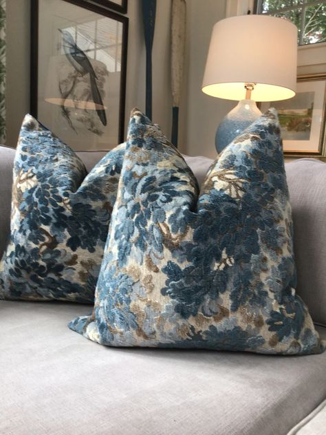 Cowtan and Tout Cut Velvet walden in Delft Blue - Etsy Australia Schumacher Pillows, Green Pillow Covers, Blue Pillow Covers, Blue Pillow, Delft Blue, Green Pillows, Pierre Frey, Rich Fabric, Etsy Pillow Covers