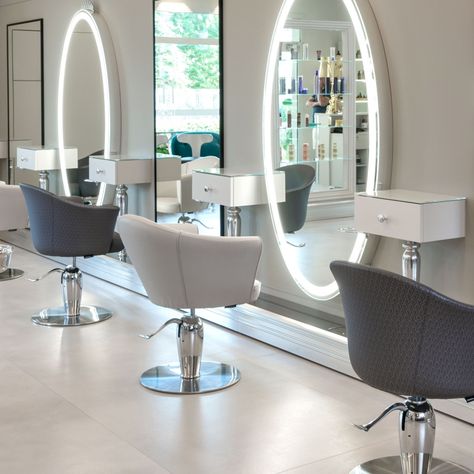 Grimhilde Wall - Styling Units for hairdresser | Maletti Small Beauty Salon Interior Design, Salon Interior Design Ideas, Interior Design Color Schemes, Beauty Room Salon, Esthetician Room Decor, Hair Salon Design, Hair Salon Interior, Interior Design Pictures, Salon Suites Decor