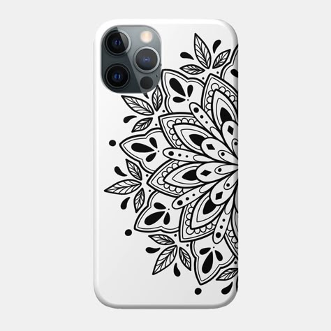 Phone Cover Pattern Design, Mandala On Phone Case, Phone Covers Mandala Art, Mobile Cases Design, Doodle Art On Phone Case, Doodle Art For Phone Case, Phone Case Doodle Design, Mandala Phone Case Design, Painting For Phone Case