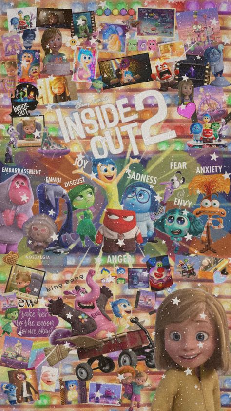 Just watched Inside Out 2! Iphone Wallpaper Inside, Inside Out Riley, Baby 2 Announcement, Inside Out Characters, Bing Bong, Disney Inside Out, Disney Collage, Inside Out 2, 2nd Baby