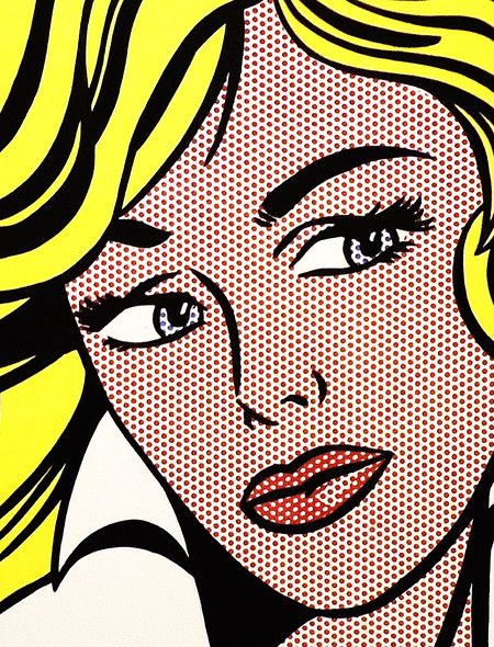 Remix of "Roy Lichtenstein uses dots in his art work and... Ragazza Pop Art, Roy Liechtenstein, Pop Art Roy Lichtenstein, Roy Lichtenstein Art, Roy Lichtenstein Pop Art, Images Pop Art, Lichtenstein Pop Art, Pop Art Vintage, Comic Pop Art