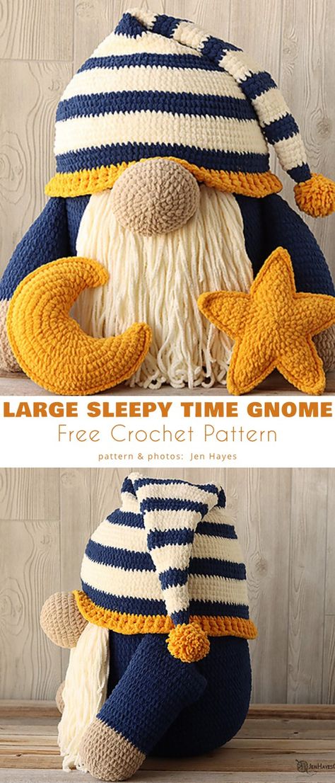 Christmas Gnomes Crochet Free Pattern, Free Crocheted Gnome Patterns, Free Gnome Crochet Patterns Free, How To Crochet Gnomes, Knitting Toys Free Pattern, Large Crochet Patterns, Free Crochet Patterns For Gnomes, Free Crochet Knomes, Free Crochet Gonk Pattern