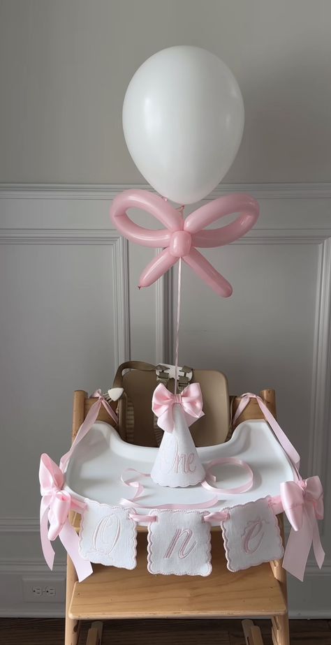 Bow Theme First Birthday Party, Pink Smash Cake Photoshoot, Coquette 1st Birthday Party, Baby Girl First Birthday Theme Bows, Coquette 1st Birthday, 1st Birthday Bow Theme, Pink Bow First Birthday Party, Bow Theme First Birthday, Bow Themed First Birthday