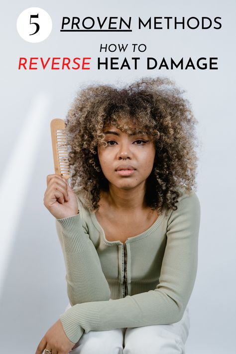 If you're struggling with heat damage, you're not alone. Millions of women deal with this issue every day. But there is hope! There are a number of effective ways to reverse heat damage and bring your natural hair back to life. In this article, we'll share five of the most proven methods to revitalize your natural hair. How To Style Heat Damaged Hair Natural, Natural Hairstyles For Heat Damaged Hair, Fixing Heat Damaged Natural Hair, Reverse Heat Damage Natural Hair, Repair Heat Damaged Hair, How To Treat Heat Damaged Hair, Heat Damaged Natural Hair Hairstyles, Heat Damaged Natural Hair Repair, Heat Damaged Natural Hair