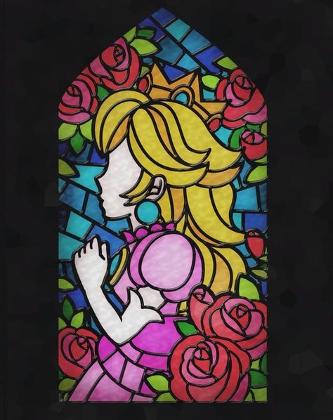 Peach Mario Bros, Peach Tattoo, Arpeggio Of Blue Steel, Mario Tattoo, Stained Glass Tattoo, Super Mario Bros Birthday Party, Peach Paint, Super Mario Odyssey, Mario And Princess Peach