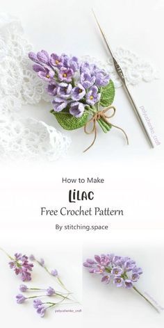 Stitching.space bring you the free pattern of the crocheted awesome Lilac, a masterpiece that will capture your heart. Imagine capturing the essence of lilac in yarn. The crocheted awesome Lilac does just that. Lilac Crochet, Knitted Flower Pattern, Crochet Plants, Crochet Flower Pattern, Crochet Garden, Crochet Flowers Easy, Crochet Flowers Free Pattern, Crocheted Flowers, Crochet Bouquet