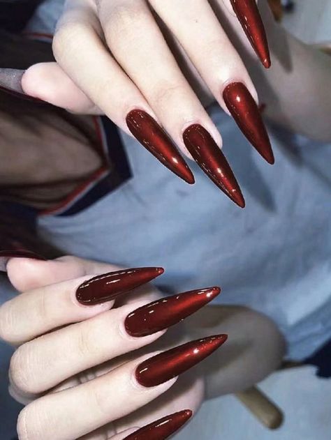 Fake Nail, Nail Kit, Red Nails, Press On Nails, My Heart, Almond, Nail Polish, Collar, Nails