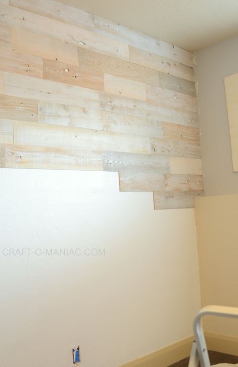 diy-peel-and-stick-wood-wall-before6 Peel And Stick Shiplap, Flooring On Walls, Wood Wall Covering, Stick On Wood Wall, Faux Wood Wall, Diy Wood Wall, Peel And Stick Wood, Fake Wood, Wood Plank Walls