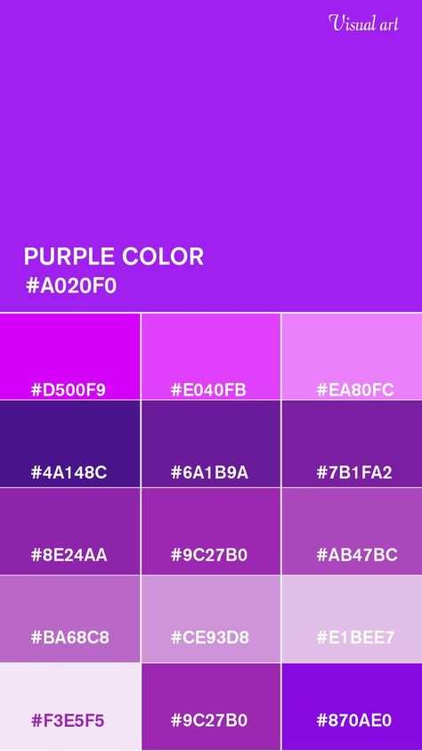 Purple color scheme with HEX color codes Shades of Purple color Shades Of Purple Color, Purple Monochrome, Purple Hex, Purple Color Code, Purple Colour Shades, Monochrome Color Palette, Body Template, Hex Color, Purple Color Schemes