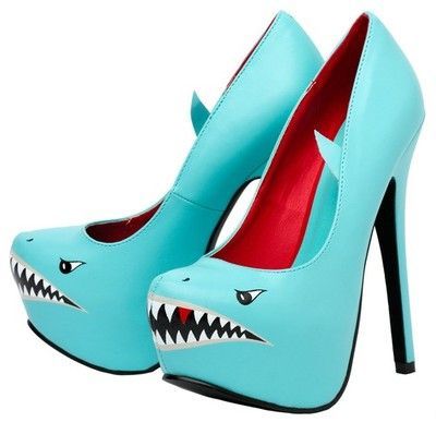 Shark Shoes, Sourpuss Clothing, Funky Shoes, Vegan Shoes, Crazy Shoes, Shoe Obsession, Up Girl, Platform Pumps, Platform Shoes