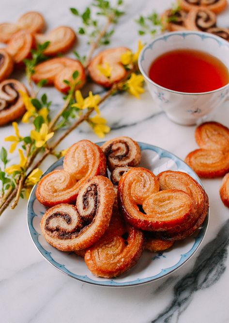 Puff Pastry Ingredients, Palmiers Recipe, Palmier Cookies, Rough Puff, Rough Puff Pastry, Woks Of Life, The Woks Of Life, Sweet Pastry, Puff Pastry Dough