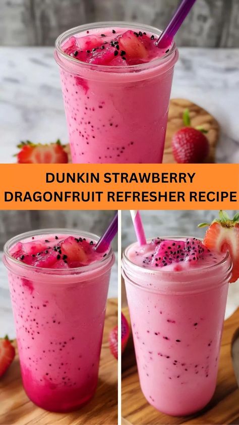 Dunkin Strawberry Dragonfruit Refresher Recipe – Bite Blaze Dunkin Refreshers Recipe, Dunkin Strawberry Dragonfruit Refresher, Strawberry Dragonfruit Refresher, Dragonfruit Refresher Recipe, Refresher At Home, Dragon Fruit Refresher, Dragonfruit Refresher, Dragonfruit Recipes, Light Sandwiches