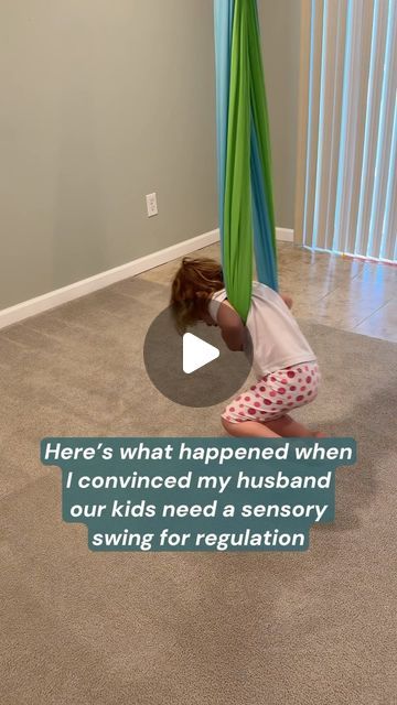 Jess | Pediatric Occupational Therapist on Instagram: "SWING into the weekend with tips to get the most for regulation…

Make sure you save for later!

💜Hi! I’m Jess, I’m a pediatric occupational therapist and mom of 2, guiding you in supporting your child’s development so they can THRIVE! Make sure you hit that follow button!

Thank you to @outree for our sensory swing! I’ll link it in my stories/links highlight or comment SWING and I’ll send it to your DMs!

Obviously this isn’t going to solve ALL your child’s regulation needs, but it sure does help!

✨Swinging helps organize the senses by giving TONS of opportunity for vestibular and proprioceptive input, which is the power house for nervous system regulation and organization.

✔️In general, fast linear movement, spinning, lying on bac Sensory Seeking Activities, Sensory Seeking Toddler, Sensory Seeking Activities Toddler, Sensory Swing Indoor, Sensory Seeker Room, Sensory Kids Room, How To Help A Sensory Seeker, Sensory Swing, Sensory Disorder