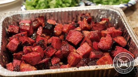 Corned Beef Burnt Ends - Learn to Smoke Meat with Jeff Phillips What Is Corned Beef, Brisket Flat, Smoked Chicken Wings, Burnt Ends, Spicy Brown Mustard, Corned Beef Brisket, Smoked Pulled Pork, Corned Beef Recipes, Pellet Grill Recipes