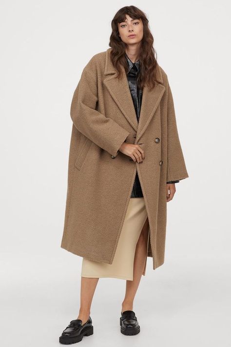 H&M Wool-Blend Twill Coat Twill Coat, Wool Blend Coat, Fashion People, Double Breasted Coat, Faux Leather Pants, Fall Fashion Trends, Classic Dress, Fall Trends, Biker Jacket