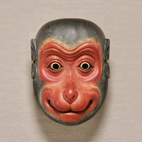 Japanese Masks, Monkey Mask, Noh Mask, Japanese Mask, Japanese Drawings, Mask Masquerade, Art Carved, Masks Art, Animal Heads